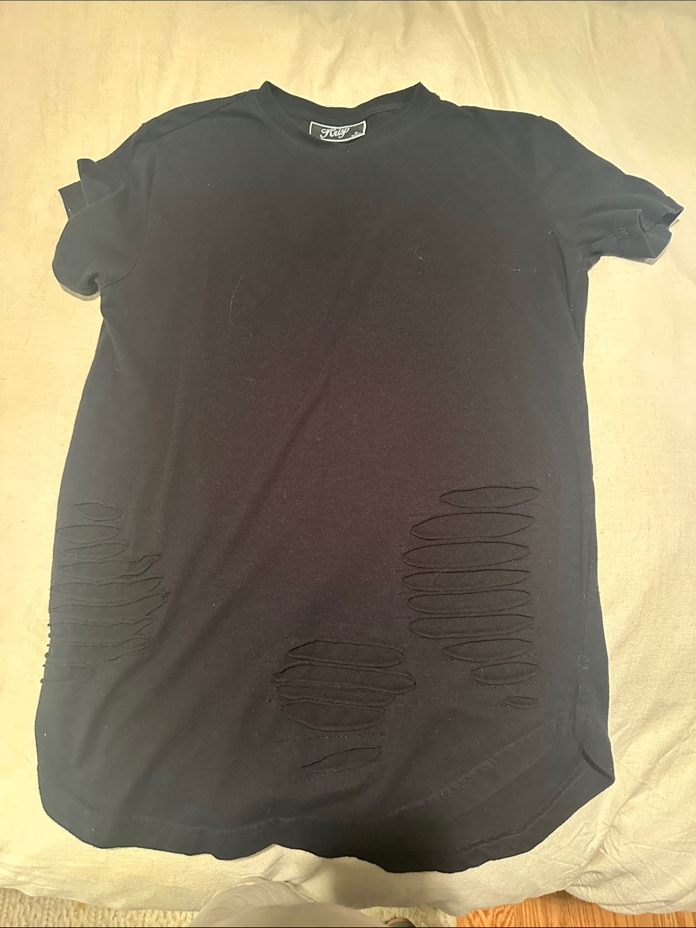 Men's Black Distressed Short Sleeve Tee by Krisp